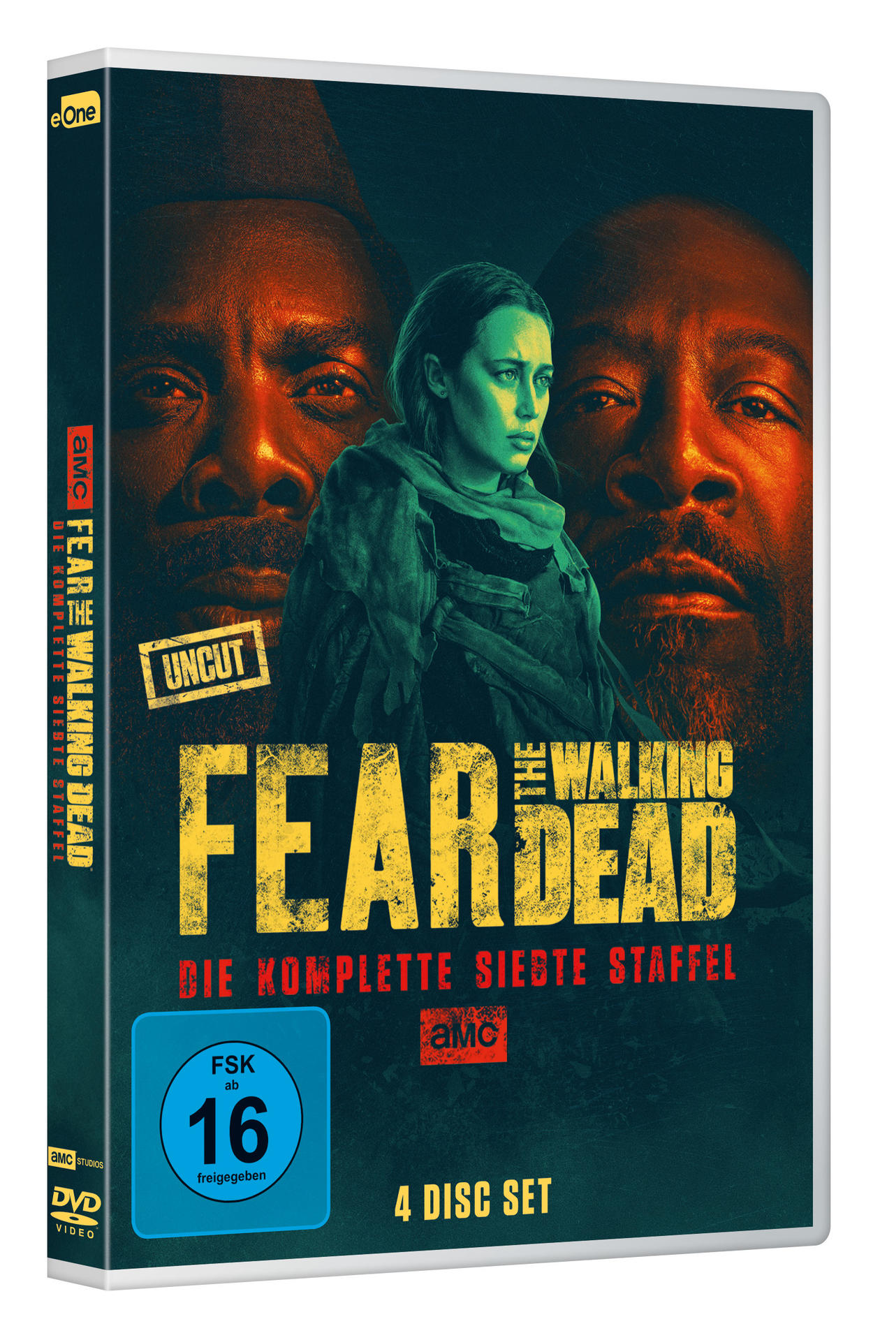 DVD-Hülle für Fear the Walking Dead. Das Cover zeigt drei Personen. Es ist ein 4-Disc-Set.