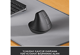 LOGITECH Lift Sessiz Kablosuz Ergonomik Dikey Mouse - Siyah_1