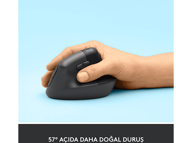 LOGITECH Lift Sessiz Kablosuz Ergonomik Dikey Mouse - Siyah_2