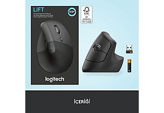 LOGITECH Lift Sessiz Kablosuz Ergonomik Dikey Mouse - Siyah_6