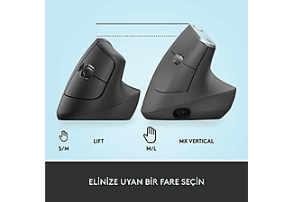 LOGITECH Lift Sessiz Kablosuz Ergonomik Dikey Mouse - Siyah_7