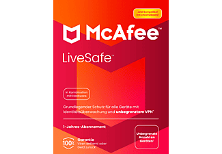 McAfee LiveSafe Attach für alle Geräte in einem Haushalt + VPN, 1 Jahr, Code in a Box - [Multiplattform]