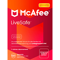 McAfee LiveSafe Attach für alle Geräte in einem Haushalt + VPN, 1 Jahr, Code in a Box - [Multiplattform]