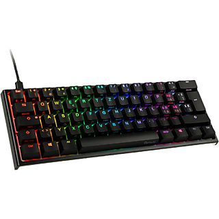 DUCKY ONE 2 Mini - Clavier de gaming, Filaire, QWERTZ, 60%, Mechanical, Cherry MX Silent Red, Noir/blanc