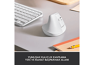 LOGITECH Lift Sessiz Kablosuz Ergonomik Dikey Mouse - Beyaz_1