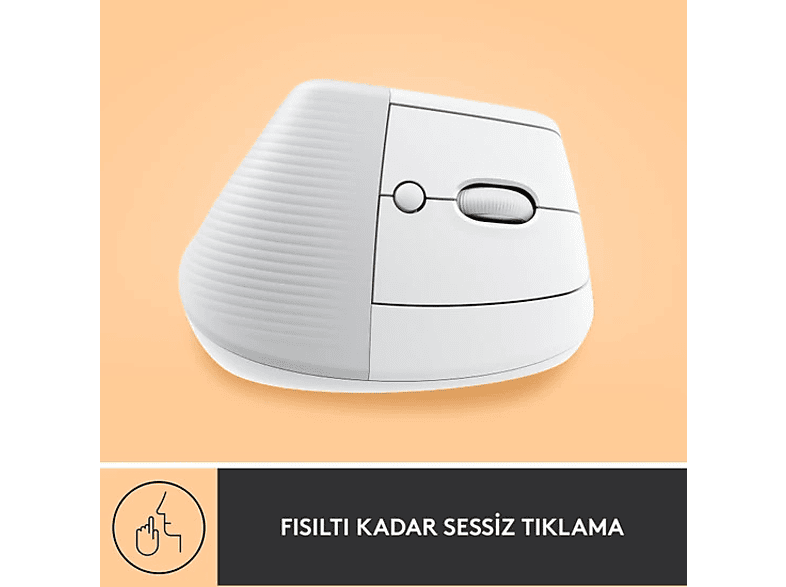 LOGITECH Lift Sessiz Kablosuz Ergonomik Dikey Mouse - Beyaz_4