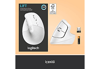 LOGITECH Lift Sessiz Kablosuz Ergonomik Dikey Mouse - Beyaz_5