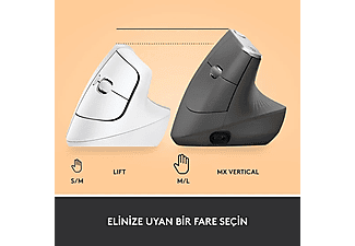 LOGITECH Lift Sessiz Kablosuz Ergonomik Dikey Mouse - Beyaz_6