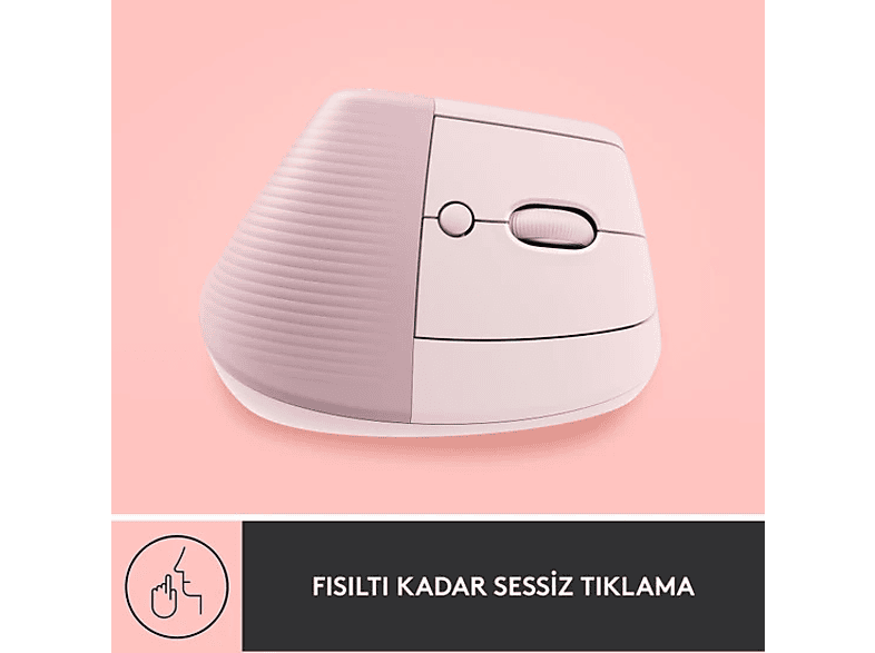 LOGITECH Lift Sessiz Kablosuz Ergonomik Dikey Mouse - Pembe_4