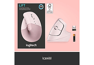 LOGITECH Lift Sessiz Kablosuz Ergonomik Dikey Mouse - Pembe_6