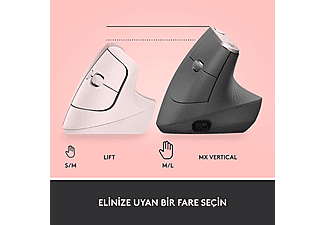 LOGITECH Lift Sessiz Kablosuz Ergonomik Dikey Mouse - Pembe_7