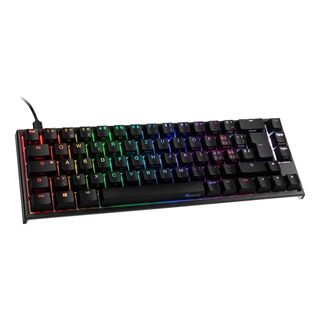 DUCKY ONE 2 SF - Gaming-Tastatur, Kabelgebunden, QWERTZ, 65%, Mechanisch, Cherry MX Silent Red, Schwarz/Weiss