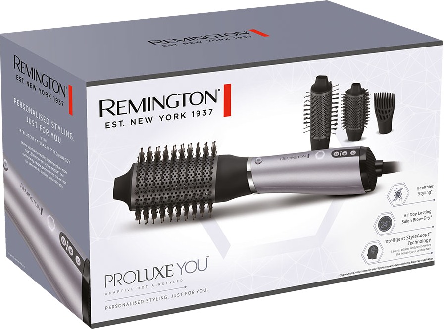 Remington Proluxe You hajstyler doboza, tartozékokkal és leírásokkal.