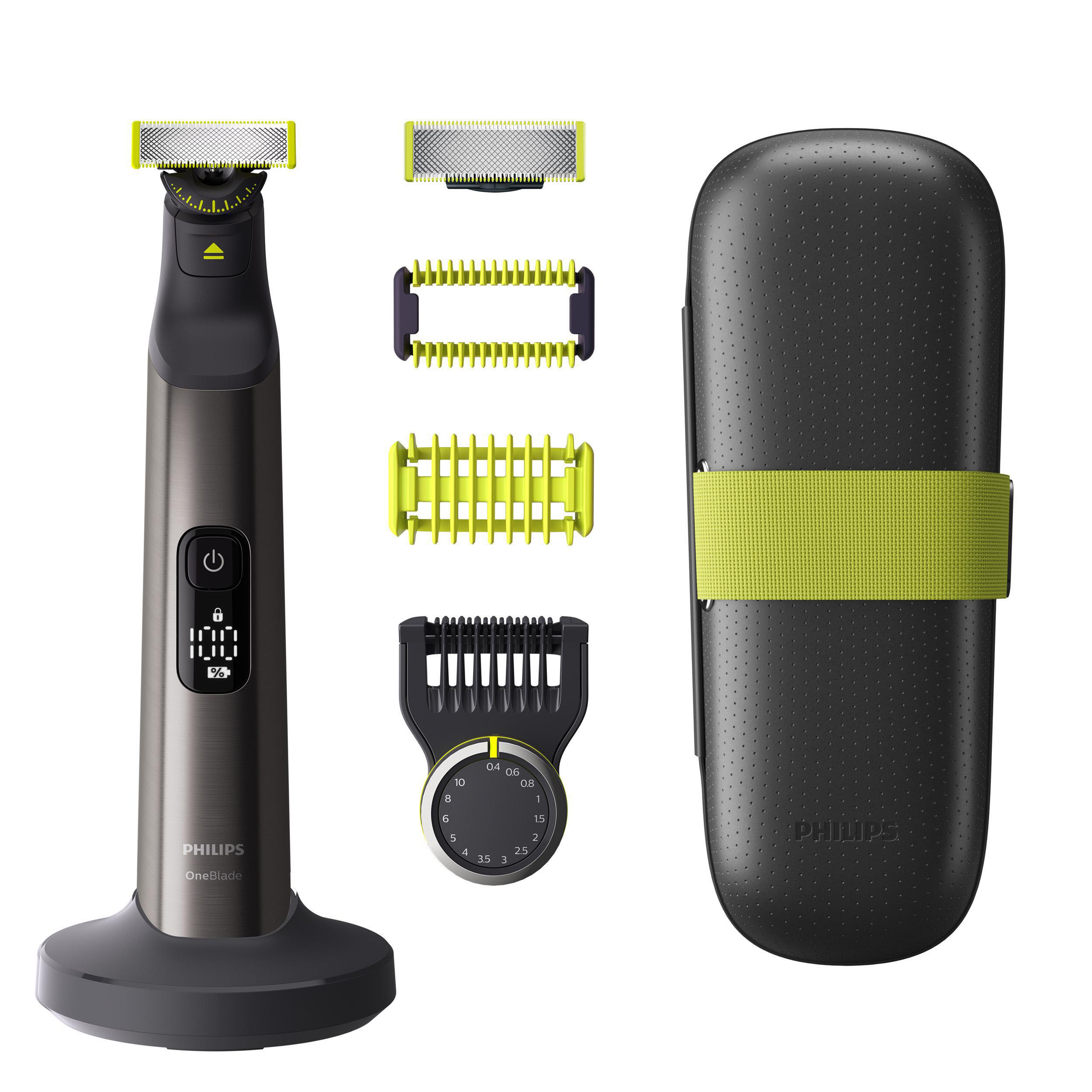 PHILIPS QP6651/61 OneBlade Pro 360 Face + Body OneBlade Pro 360 Face + Body, Barttrimmer, Dunkelgrau