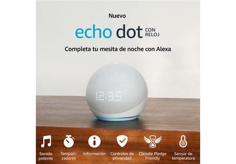 Altavoz inteligente   Echo Dot (5ª Gen 2022) con reloj