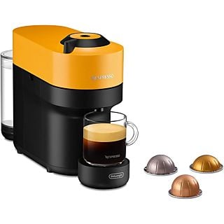 Cafetera de cápsulas - Nespresso® De'Longhi Vertuo Pop ENV90.Y, 1260W, 0.56 l, Calentamiento 30s, Tecnología Centrifusión™, Bluetooth, Wi-Fi, Amarillo