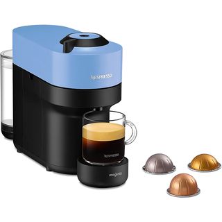 Cafetera de cápsulas - Nespresso® De'Longhi Vertuo Pop ENV90.A, 1260 W, 0.56 l, Calentamiento 30 s, Tecnología Centrifusión™, Bluetooth, Wi-Fi, Azul