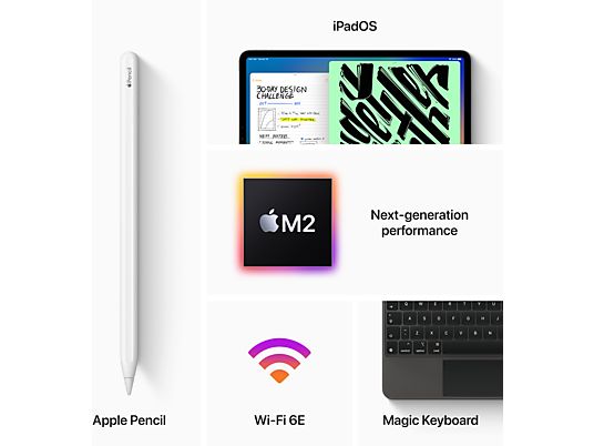 APPLE iPad Pro 12.9" (2022) - Wifi - 128 GB - Zilver