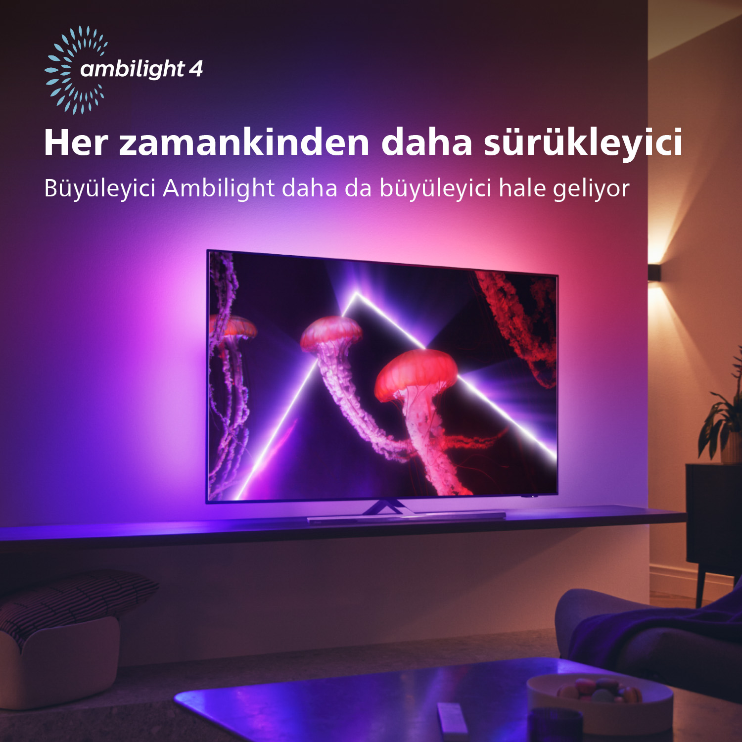 PHILIPS 77OLED807 77 inç 194 Ekran Uydu Alıcılı Android Smart 4 Taraflı Ambilight 4K Ultra HD OLED TV