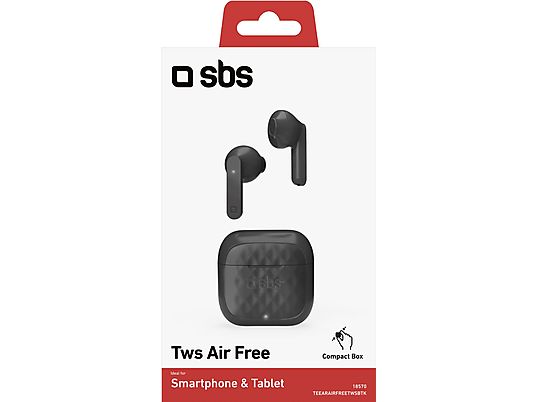 SBS Air Free - True Wireless Kopfhörer (In-ear, Schwarz)