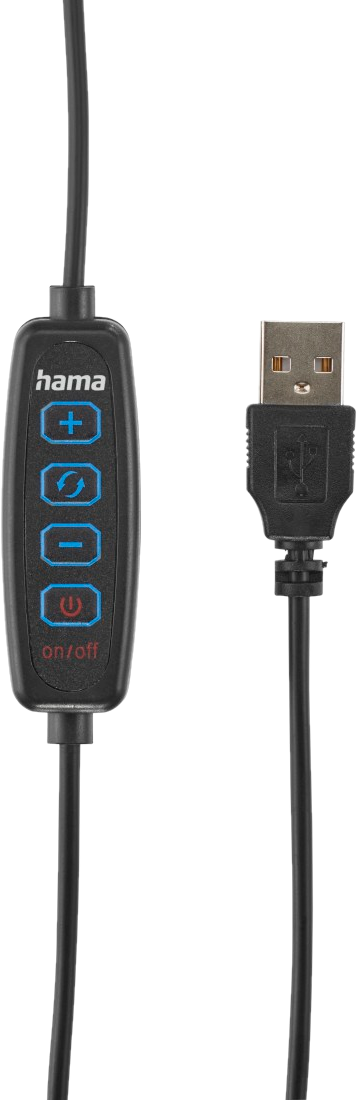 Ein USB-Kabel mit Bedienfeld und USB-Anschluss.