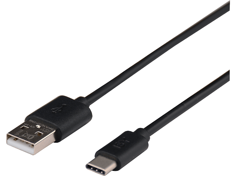 Cable USB a USBC ISY IZB543, Cable 2.0, Pack 3 cables (2m, 1m and 0.6m), Negro
