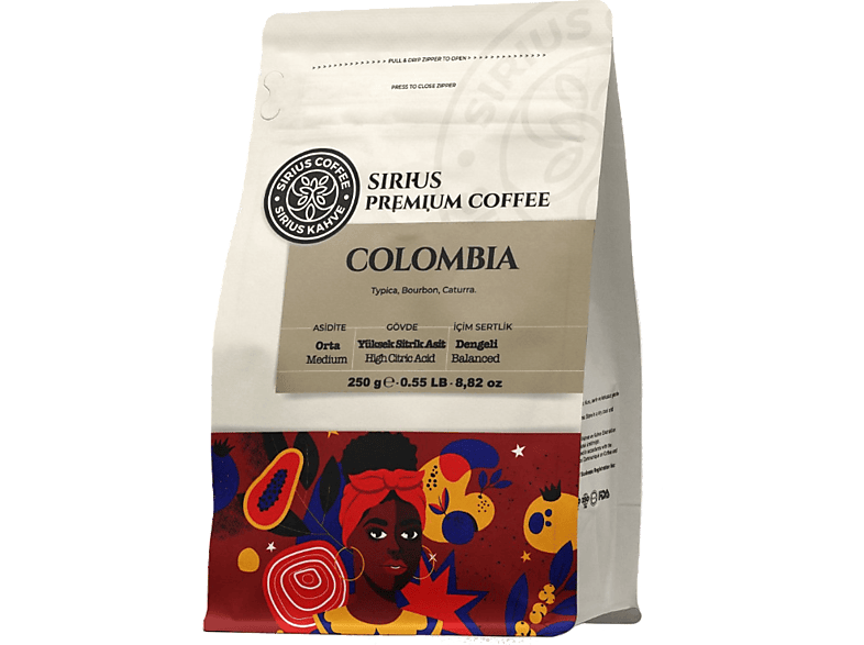 SIRIUS Premium 250gr Filtre Kahve Colombia