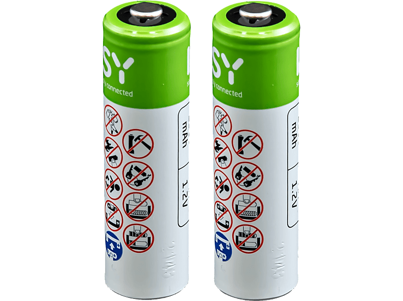 Pilas AA recargables - ISY IAB-2003, 2 baterías AA, 2300 mAh, Níquel-Metalhídrido