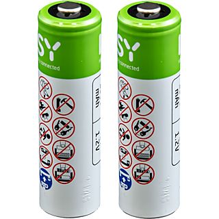 Pilas recargables - ISY IAB-2003, 2 baterías AA, 2300 mAh, Níquel-Metalhídrido