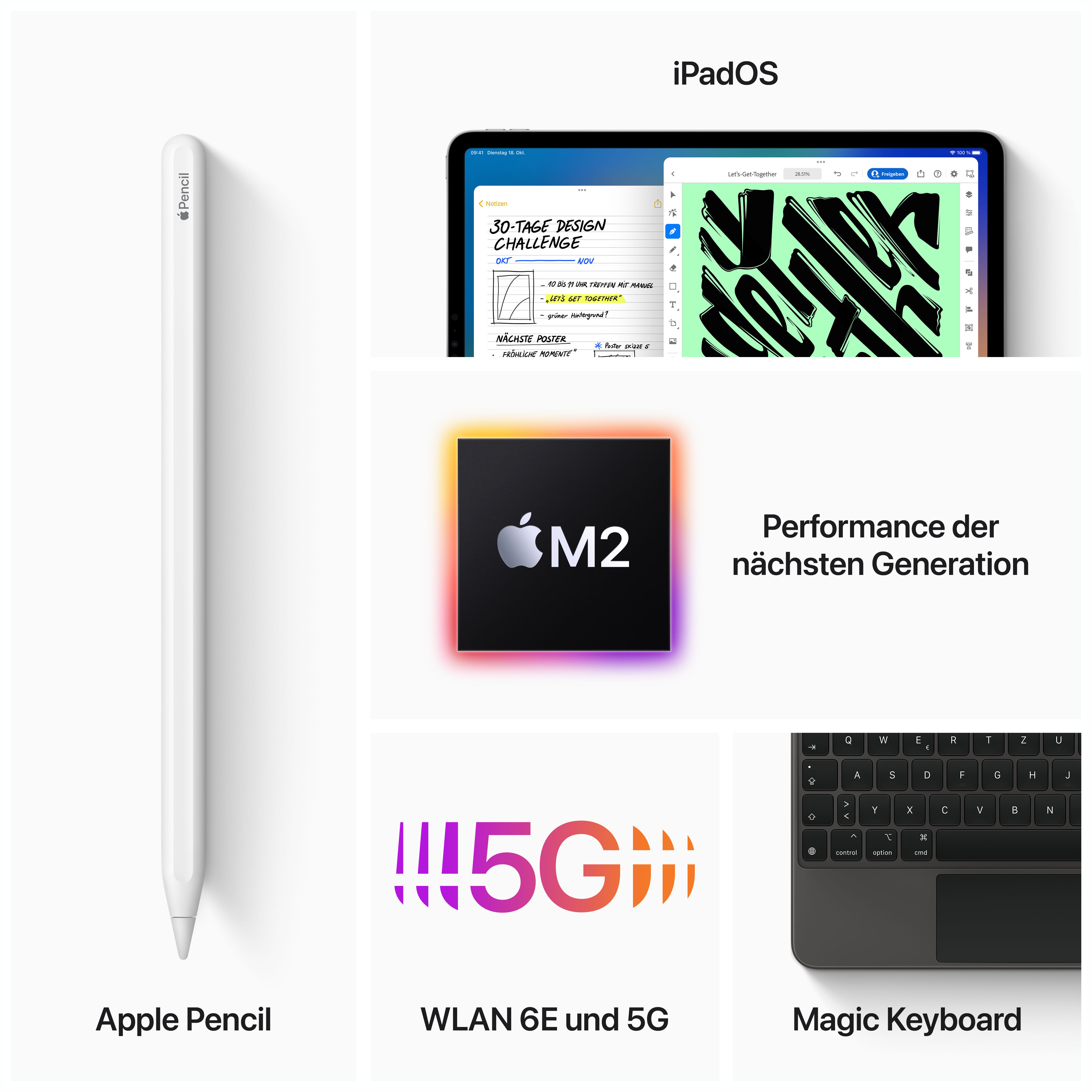 APPLE iPad Pro 11 Wi-Fi - Cellular (2022), Tablet, 1 TB, 11 Zoll, Space Grau