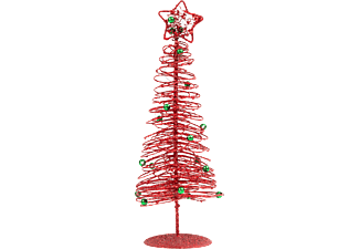FAMILY CHRISTMAS Karácsonyi, glitteres, fém karácsonyfa - 28 cm - piros