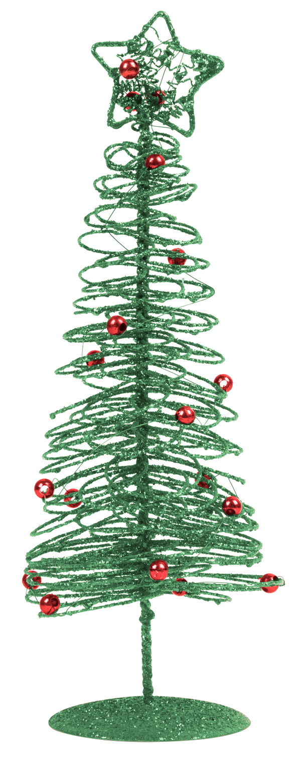 FAMILY CHRISTMAS Karácsonyi, glitteres, fém karácsonyfa - 28 cm zöld