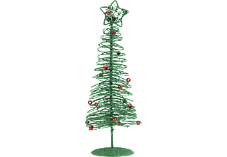 FAMILY CHRISTMAS Karácsonyi, glitteres, fém karácsonyfa - 28 cm - zöld