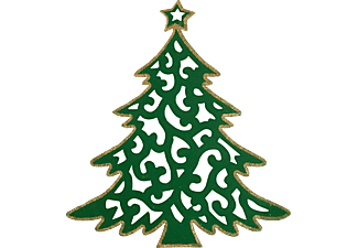FAMILY CHRISTMAS Karácsonyi dísz - karácsonyfa - 39 x 45 cm - zöld / arany