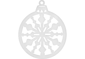 FAMILY CHRISTMAS Karácsonyi dísz - gömbdísz - 36,5 x 44 cm - fehér / arany