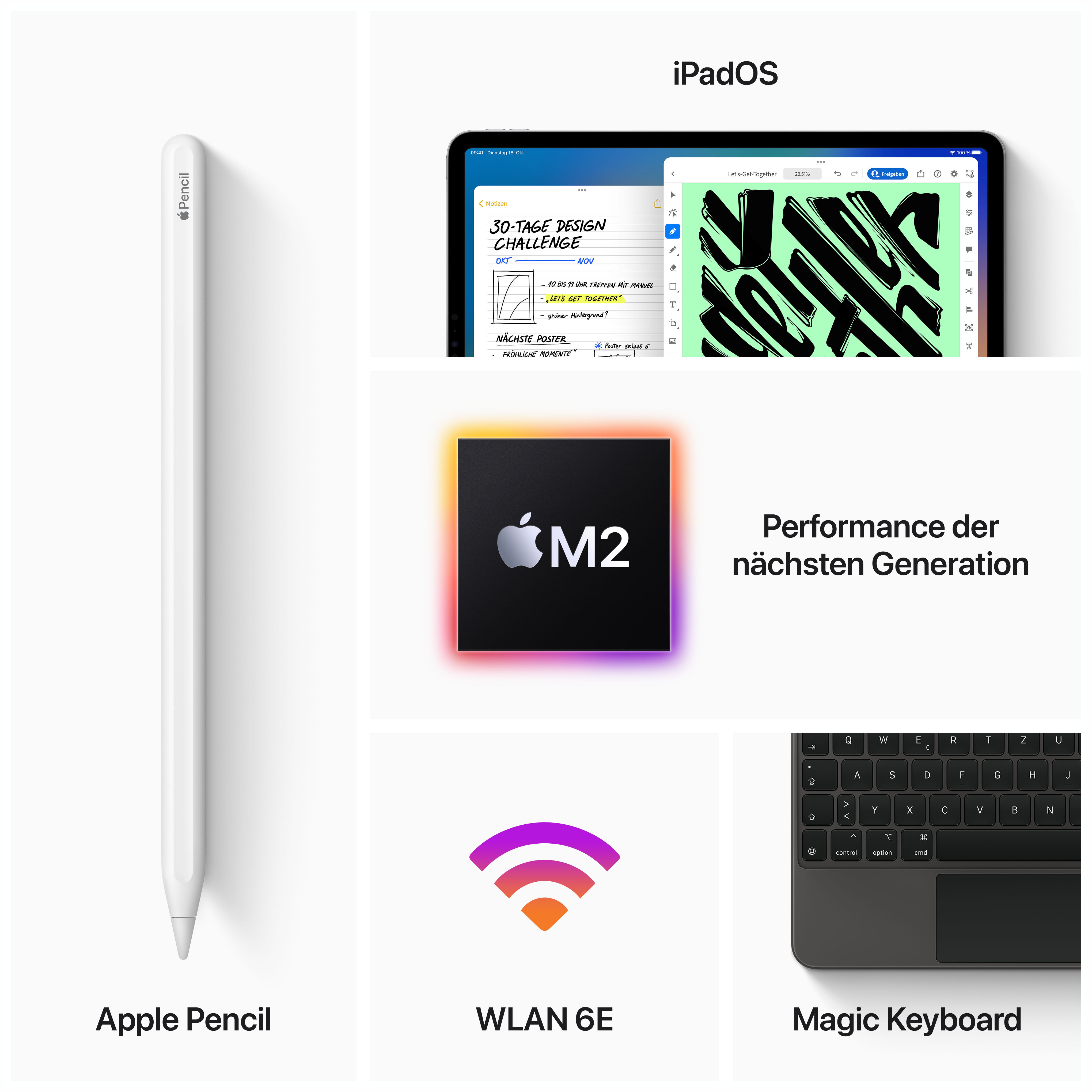Zoll, Tablet, Space APPLE Cellular(2022), Grau - iPad Wi-Fi 12,9 256 12.9 GB, Pro