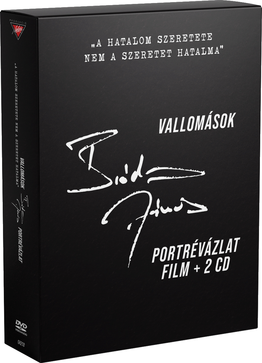 Fekete DVD-tok fehér szöveggel; logó és a szerző aláírása.
