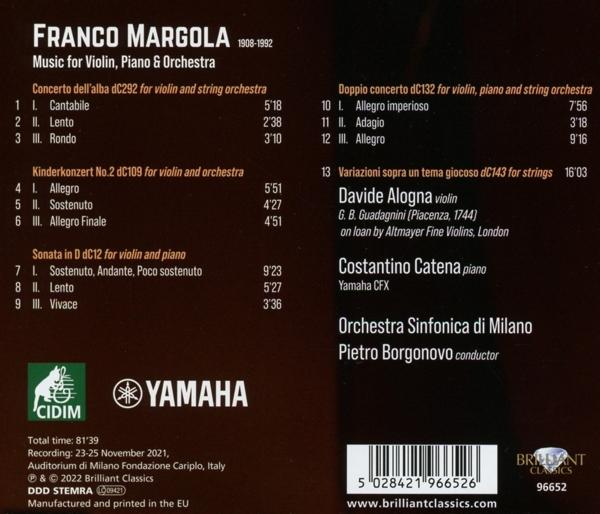 VARIOUS - Margola:Music For Violin,Piano And Orchestra  - (CD)