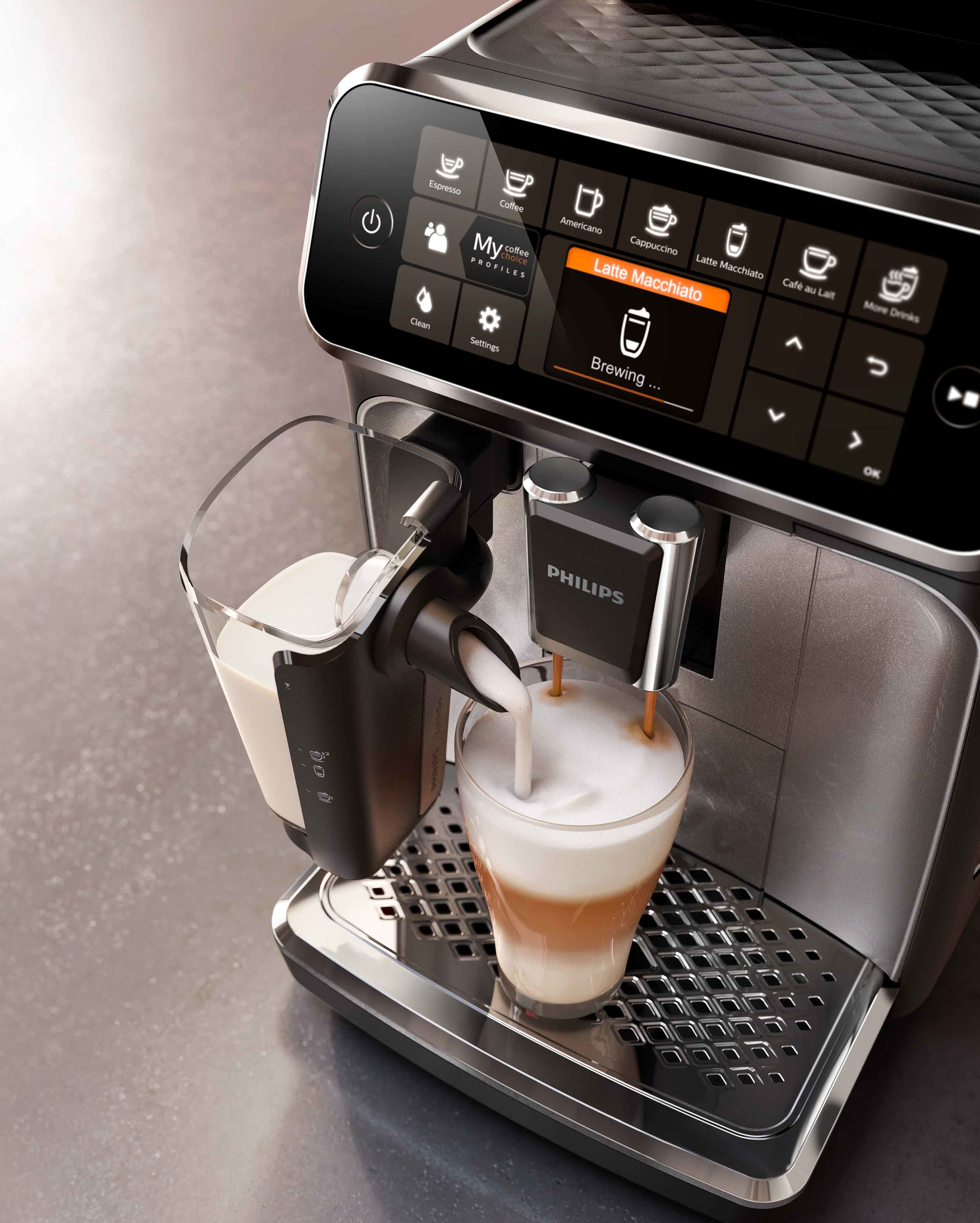 PHILIPS  LatteGo Series 4300 (EP4346/70) - Volautomatische espressomachine - Maximum aantal tassen: 2 - Extern melkreservoir - Zwart