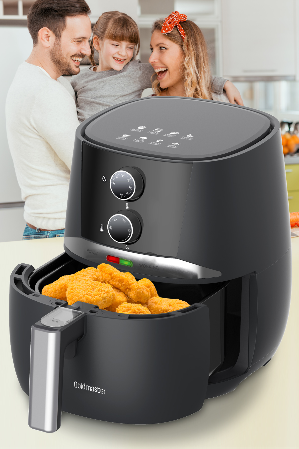 GOLDMASTER Hotfry GM-7468 Sıcak Hava Fritözü Siyah