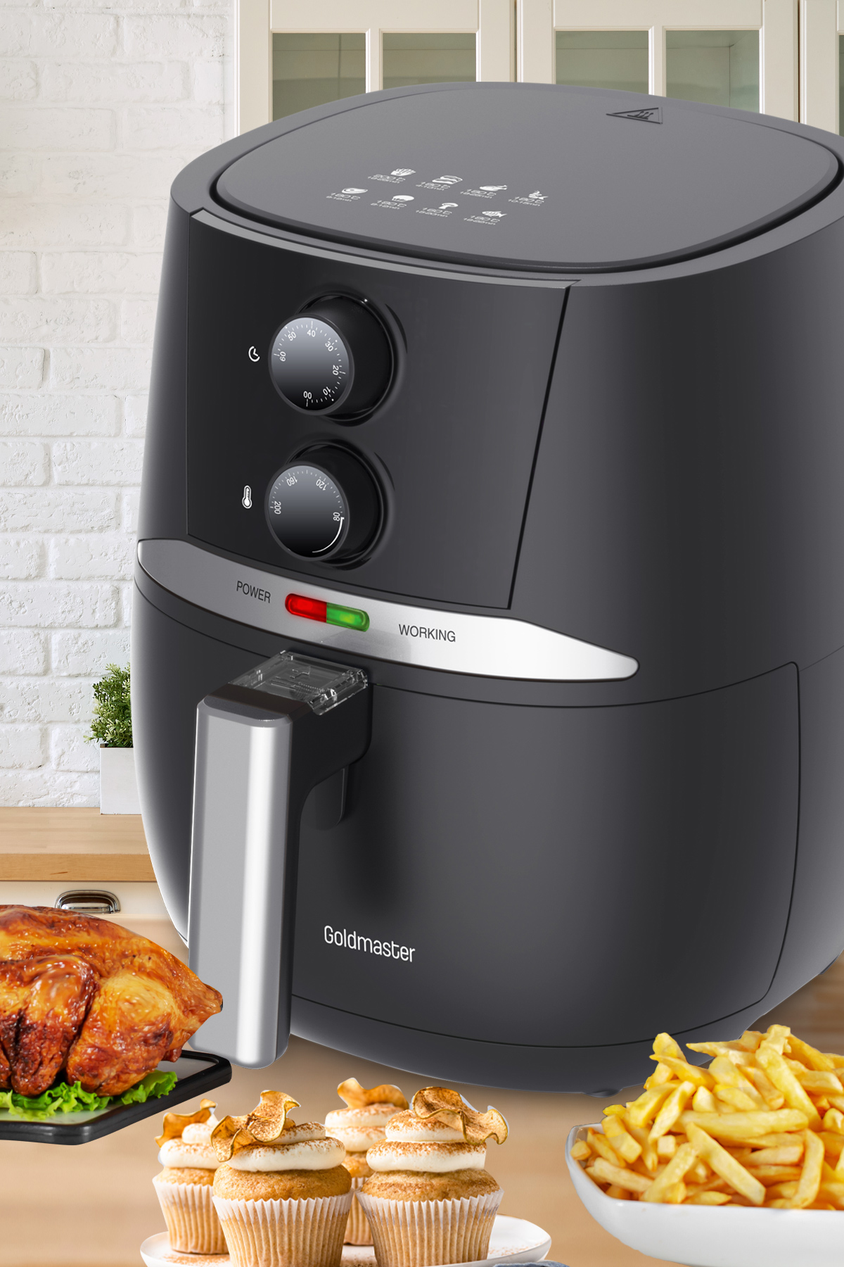 GOLDMASTER Hotfry GM-7468 Sıcak Hava Fritözü Siyah