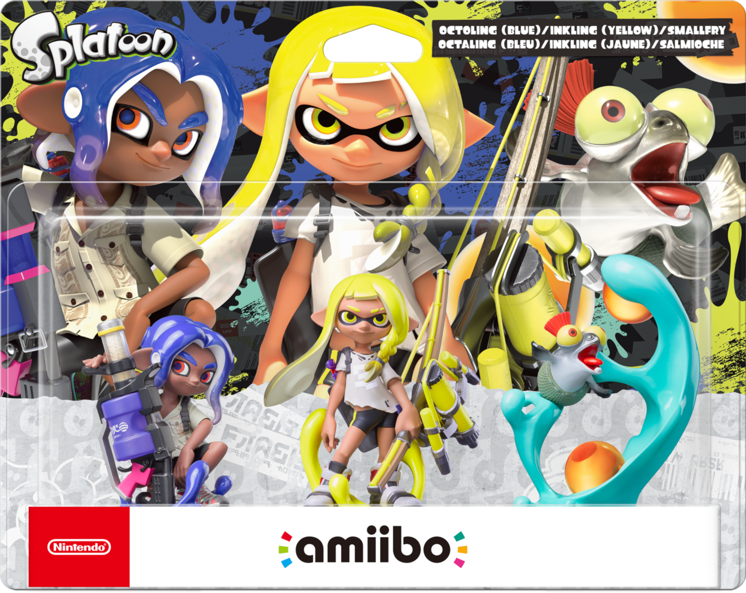 Amiibo Splaatoon Octaling (Bleu) / Inkling (Jaune) / Salmioche