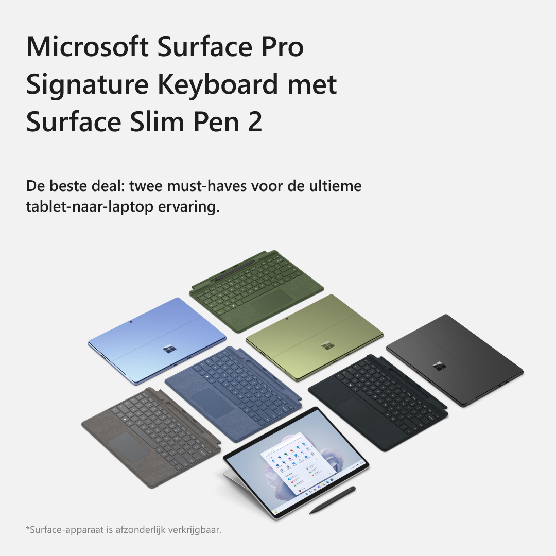 MICROSOFT Cover clavier Signature pour Surface Pro AZERTY BE + Stylet Surface Slim Pen 2 Saphir (8X6-00102)