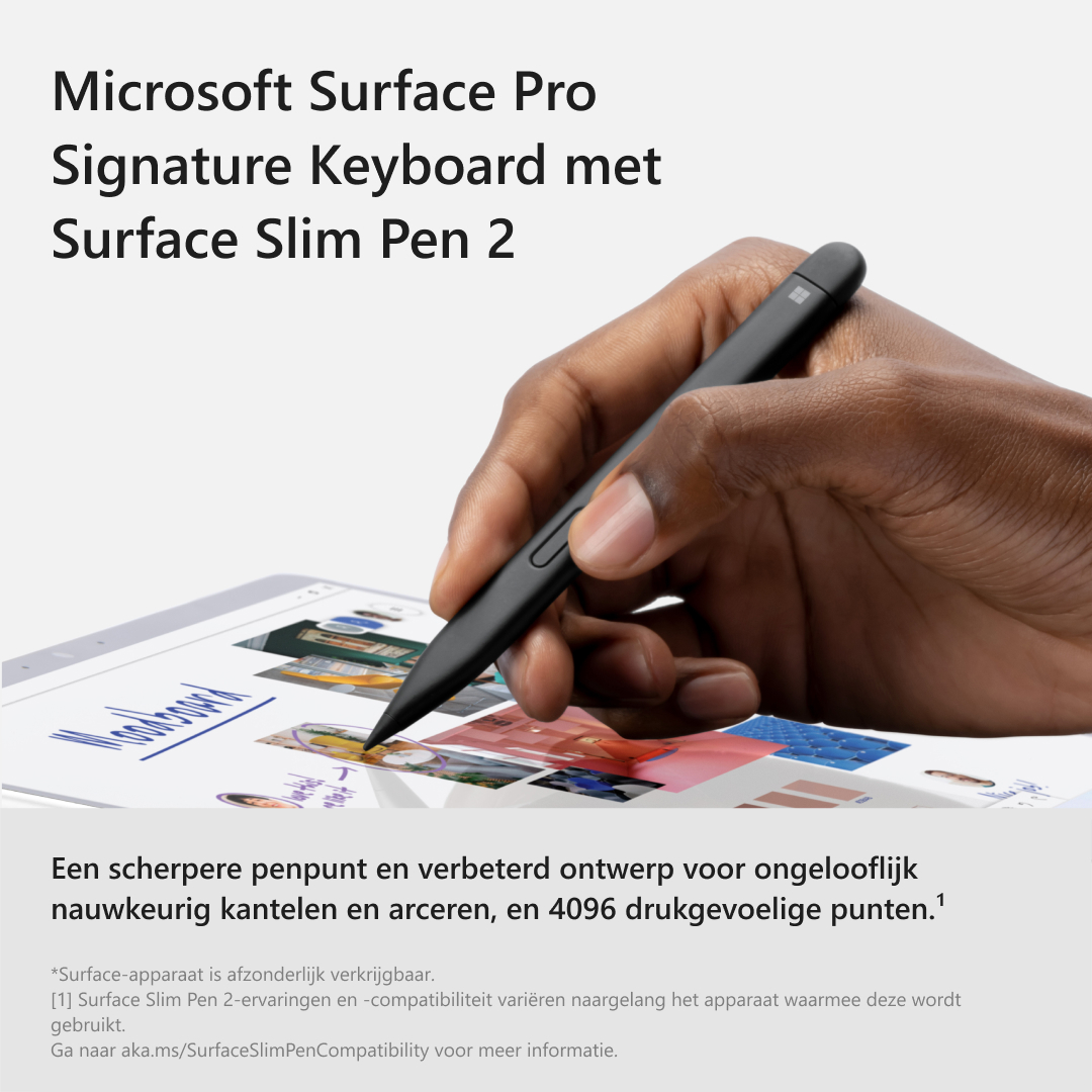 MICROSOFT Cover clavier Signature pour Surface Pro AZERTY BE + Stylet Surface Slim Pen 2 Saphir (8X6-00102)