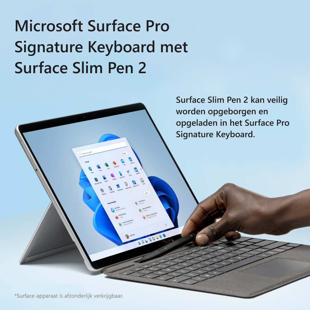 MICROSOFT Cover clavier Signature pour Surface Pro AZERTY BE + Stylet Surface Slim Pen 2 Saphir (8X6-00102)