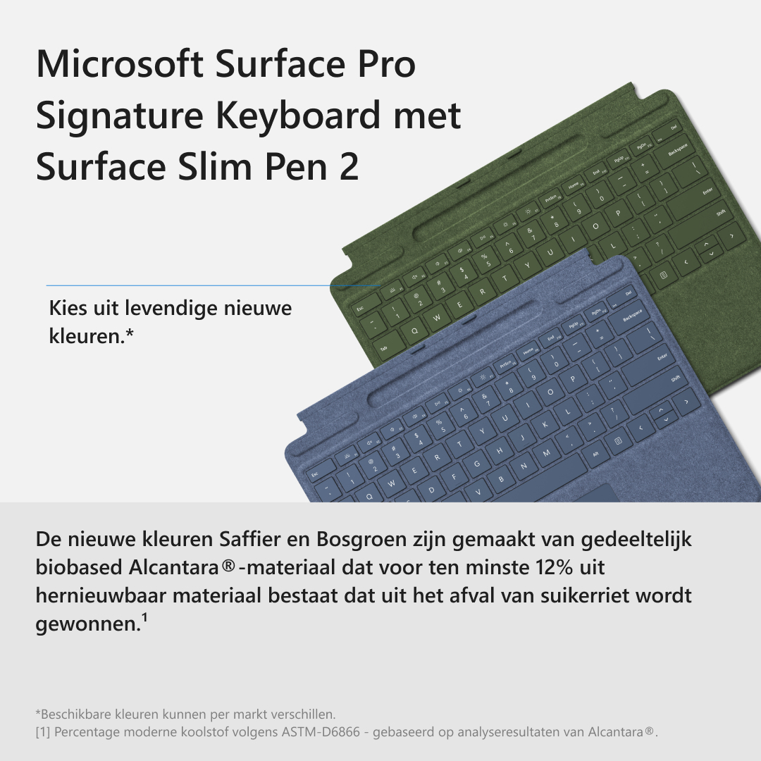 MICROSOFT Cover clavier Signature pour Surface Pro AZERTY BE + Stylet Surface Slim Pen 2 Forêt (8X6-00126)