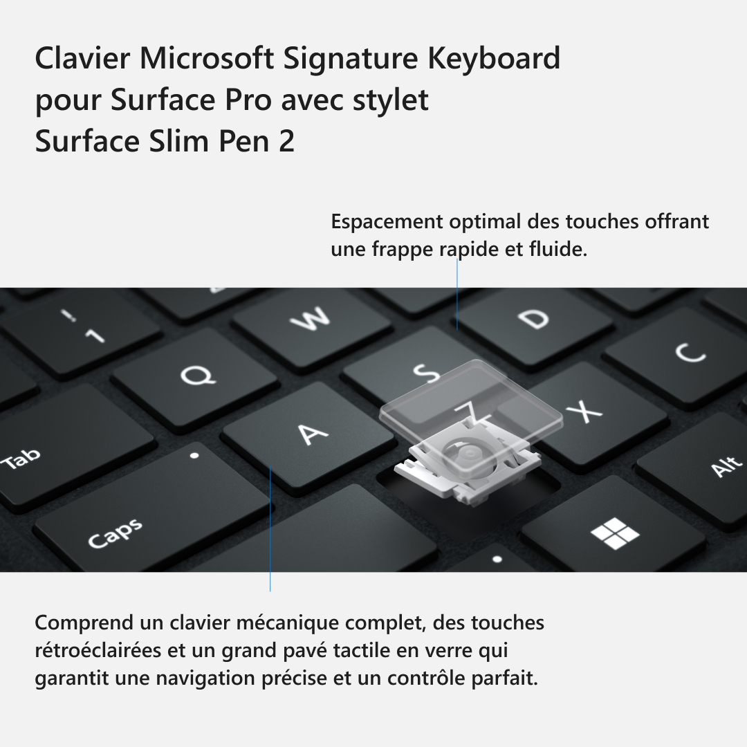 MICROSOFT Cover clavier Signature pour Surface Pro AZERTY BE + Stylet Surface Slim Pen 2 Forêt (8X6-00126)