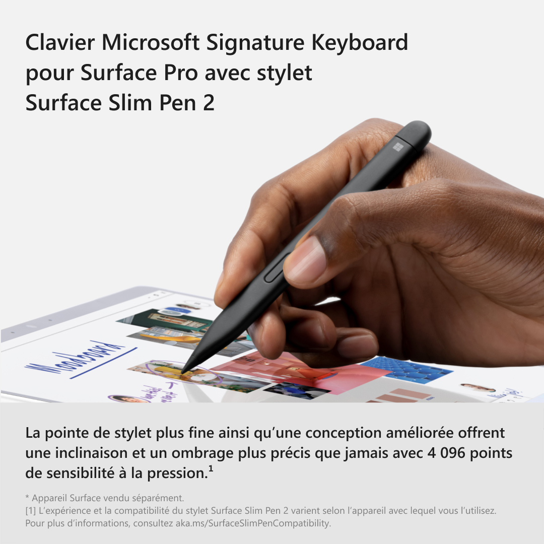 MICROSOFT Cover clavier Signature pour Surface Pro AZERTY BE + Stylet Surface Slim Pen 2 Forêt (8X6-00126)