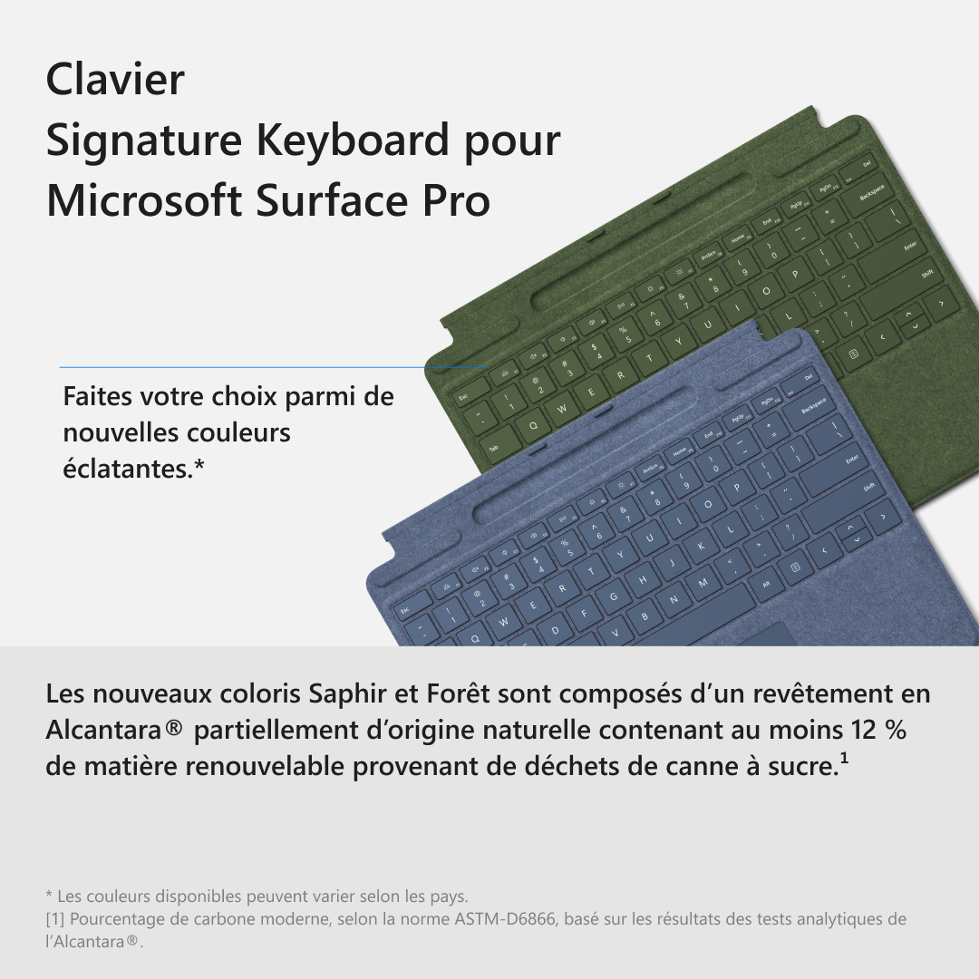 MICROSOFT Toetsenbordcover Signature voor Surface Pro AZERTY BE Saffier (8XA-00102)