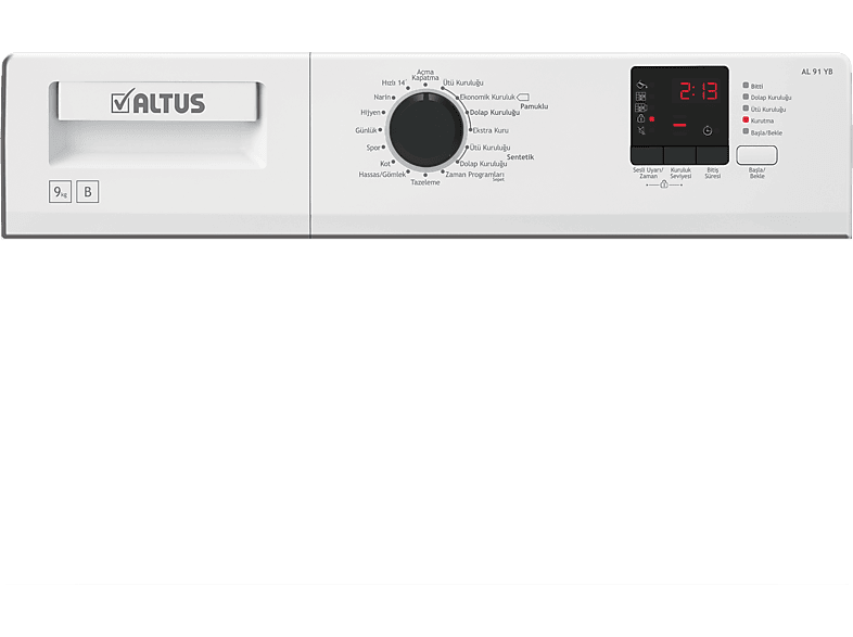 ALTUS AL 91 YB 9Kg 15 Programlı Yoğuşturmalı Kurutma Makinesi_2